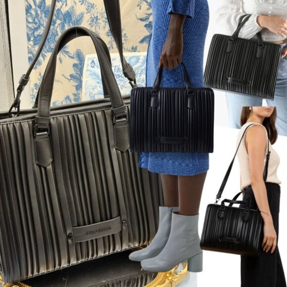 🆕 KARL LAGERFELD 🧿 NWOT K/Kushion Medium Top Handle Tote, Black